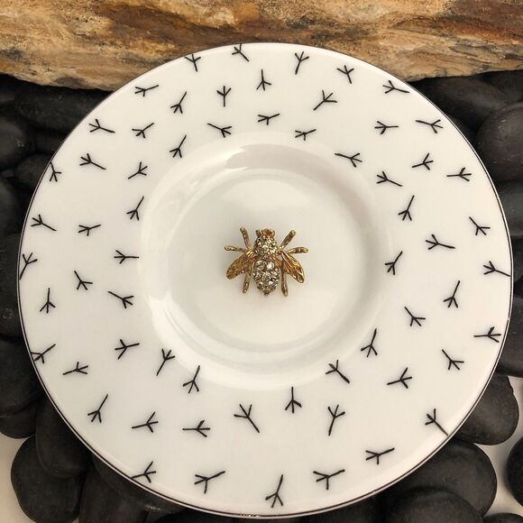 Vintage Panetta Rhinestone Bee Brooch Signed 1940s Retro - Picture 7 of 12